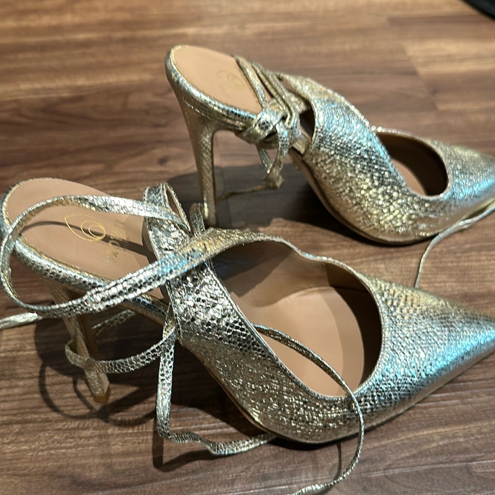 Brother Vellies gold heel sandals